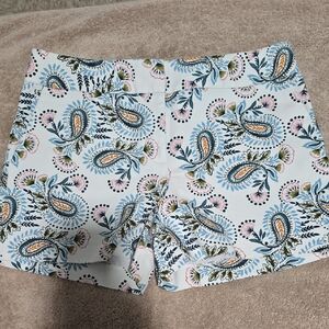 LOFT High Waist Floral Women's Shorts - Blue and Pink